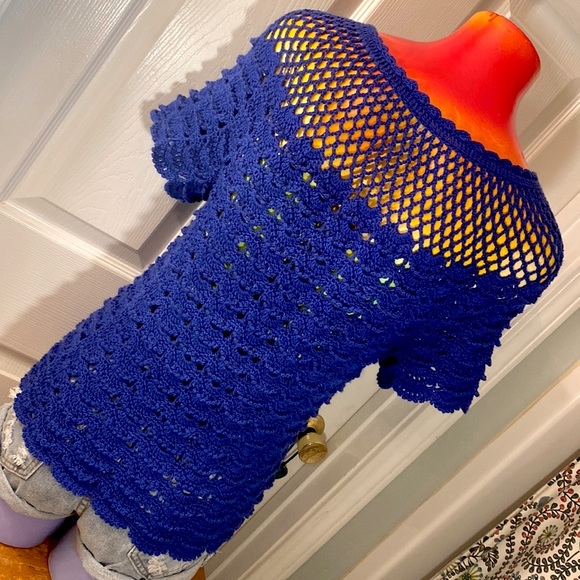 HANDMADE Kawaii Cute Blue Knit Top - Picture 7 of 11